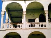 Bullet-ridden walls in Massawa, the coastal city that was bombed by the Ethiopian army. This was taken in 2004, over a decade after the damage had been done, and Eritrea had not yet repaired these buildings.